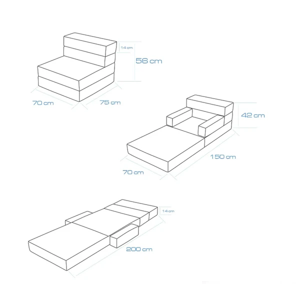 Homedius Melisa Tek Kişilik Katlanır Yatak Katlanır Koltuk Bej Tek - 8