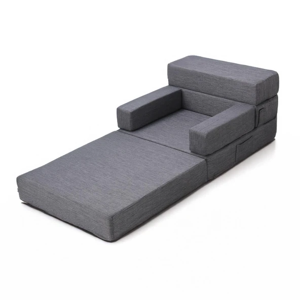 Homedius Melisa Tek Kişilik Katlanır Yatak Katlanır Koltuk Bej Tek - 12