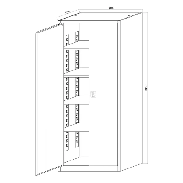 Çelik Dosya Dolabı Metal Dolap Ofis Dolapları 80X50X195 - 7