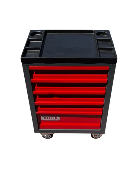 Autek Pro 5 Çekmeceli Takım Arabası Kırmızı - 2