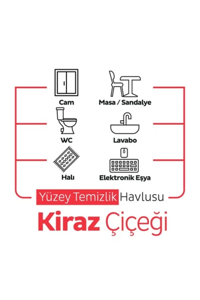 Sleepy Easy Clean Kiraz Çiçeği Yüzey Temizlik Havlusu - 100 Yaprak 6 Adet - Resim 3