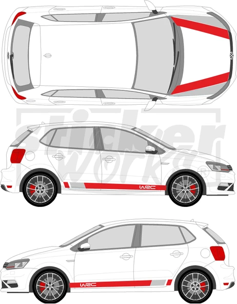 Vw Polo Wrc Sticker Seti - WRC Kaput Şerit - WRC Yan Şerit - 10