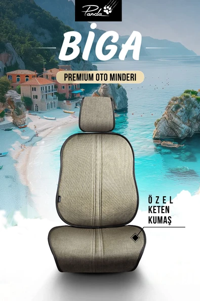 Panda Kılıf Panda Biga Serisi Keten Terletmez Oto Koltuk Minder Seti - Koltuk Koruma Kılıfı - Ön Ve Arka Tam Set - 8