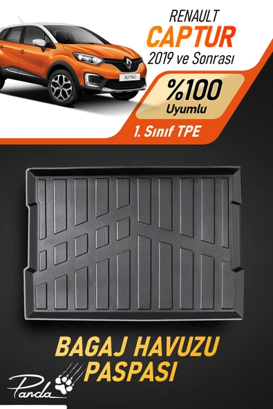 Panda Kılıf RENAULT CAPTUR 2019 SONRASI 4D HAVUZLU BAGAJ HAVUZU ürün görseli