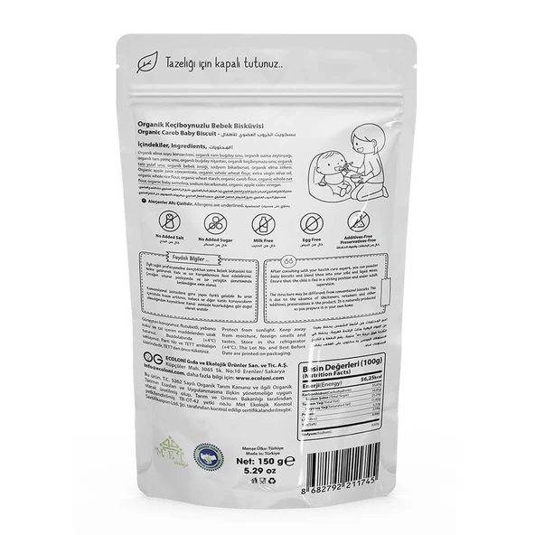 OG Organik Keçiboynuzlu Bebek Bisküvi 150gr - 2
