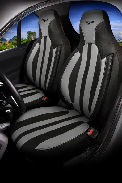 Panda Kılıf PANDA SMART ARAÇLARLA UYUMLU LAKOS KUMAŞ ORTOPEDİK DESTEKLİ OTO KOLTUK KILIFI- ÖN İKİ