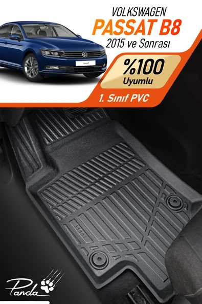 Panda Kılıf VOLKSWAGEN PASSAT B8 2015- SONRASI 4D HAVUZLU PASPAS TAKIMI ürün görseli