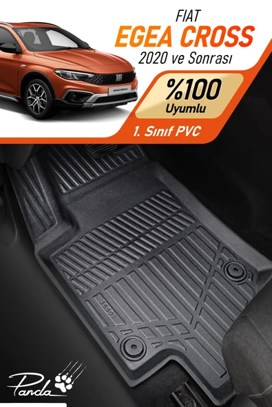 Panda Kılıf FİAT EGEA CROSS 2020- SONRASI 4D HAVUZLU PASPAS TAKIMI ürün görseli