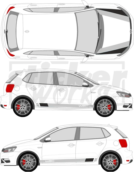 Vw Polo Wrc Sticker Seti - WRC Kaput Şerit - WRC Yan Şerit - 5