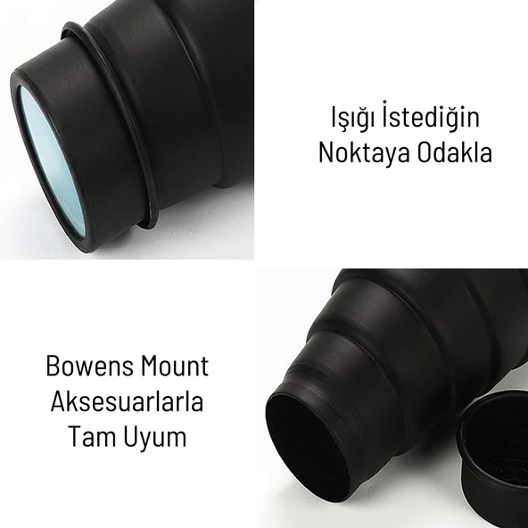 Gdx SN-01 120mm Çaplı Petekli Snoot Bowens Adaptörlü Stüdyo Flaş Aksesuarı - 5