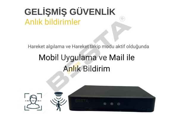 ARNA 10 KAMERALI 5 MP SESLİ WARM LED WATERPROOF 3.6 MM LENS H.265 AHD GÜVENLİK SETİ - ST510B - 4