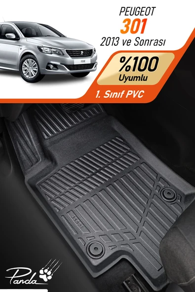 Panda Kılıf PEUGEOT 301 2013- SONRASI 4D HAVUZLU PASPAS TAKIMI ürün görseli