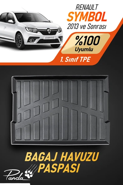 Panda Kılıf RENAULT SYMBOL 2013 SONRASI 4D HAVUZLU BAGAJ HAVUZU