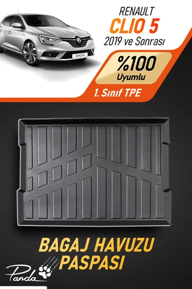 Panda Kılıf RENAULT CLIO 5 2019 SONRASI 4D HAVUZLU BAGAJ HAVUZU