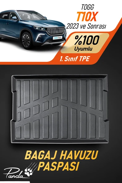 Panda Kılıf TOGG T10X 2023 SONRASI 4D HAVUZLU BAGAJ HAVUZU - 1