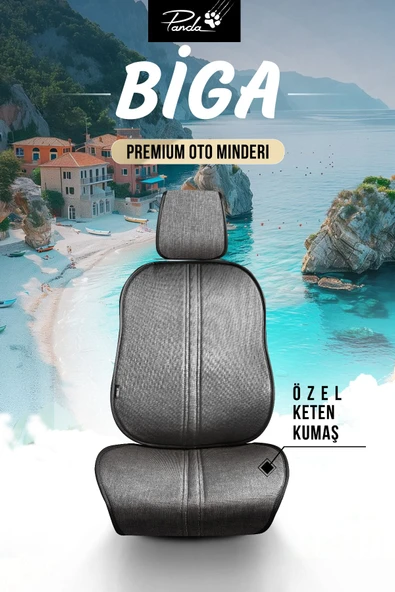 Panda Kılıf Panda Biga Serisi Keten Terletmez Oto Koltuk Minder Seti - Koltuk Koruma Kılıfı - Ön Ve Arka Tam Set - 2