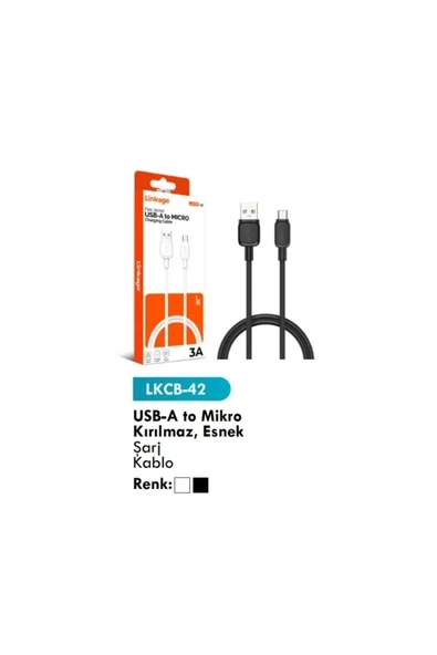 Linkage USB-A to Mikro Kırılmaz, Esnek Şarj Kablo LKCB-42 ürün görseli 1
