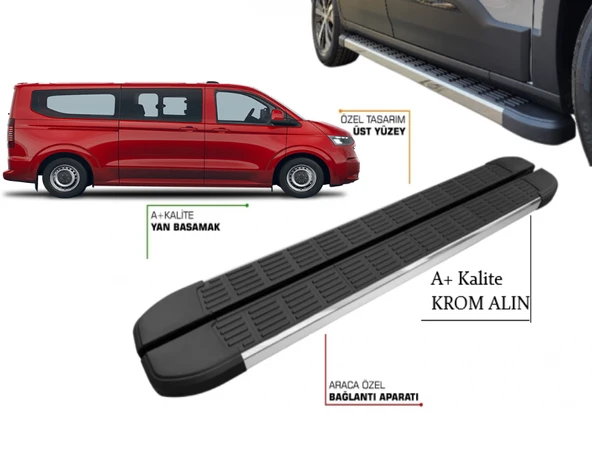 TRANSPORTER T7 KOMBİ UZUN ŞASE YAN BASAMAK 2025 2026 2027 KROM ürün görseli 1