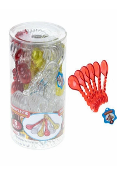 Baharat kaşığı 6 lı kristal damla renkli