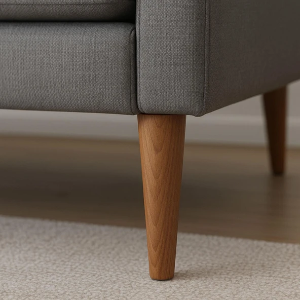 8 Adet Ahşap Ayak 12 Cm Açık Meşe M8 Civatalı Bağlantı Aparatlı Dolap Mobilya Koltuk Kanepe Destek Ayağı Ayakları - Resim 5