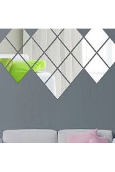 DEKORATİF TASARIM KARE AYNA 4 MM CAM KENARLARI RODAJLI 20x20 CM 2 ADET - 3