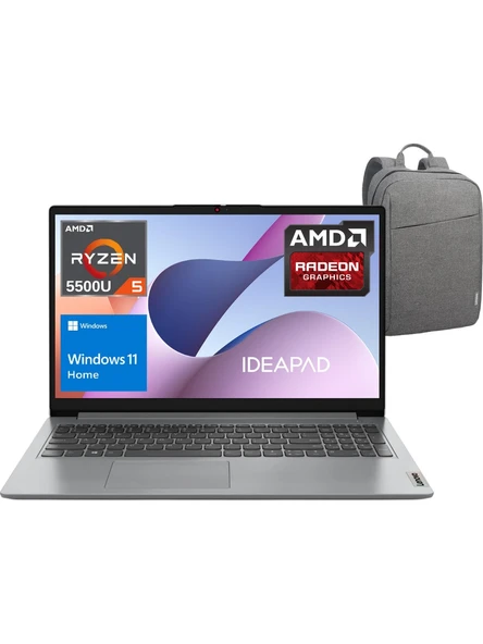 Lenovo Ideapad 1 Amd Ryzen 5 5500U 24GB 1TB SSD 15.6" Fhd Windows 11 Home Taşınabilir Bilgisayar 82R400R6TX - Lenovo Çanta Wz3