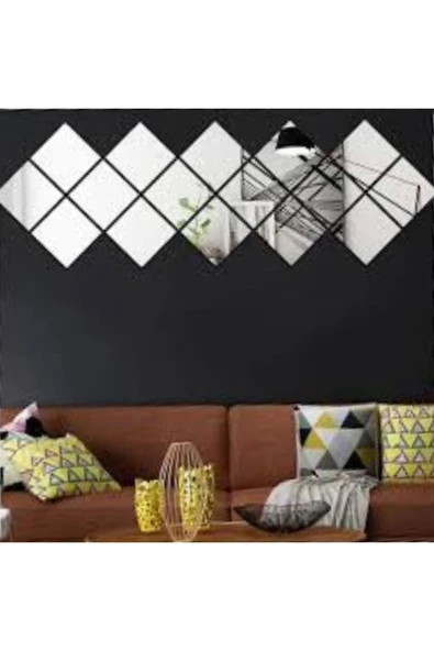 DEKORATİF TASARIM KARE AYNA 4 MM CAM KENARLARI RODAJLI 40x40  CM 3 ADET - 4