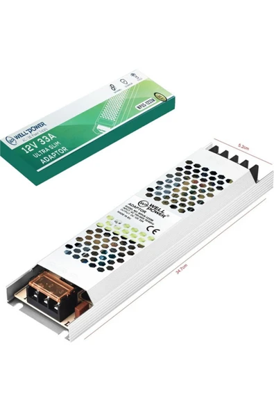 WELL POWER Wellpower 12V 33A Ultra Slim Led Adaptörü WPUS-1233M
