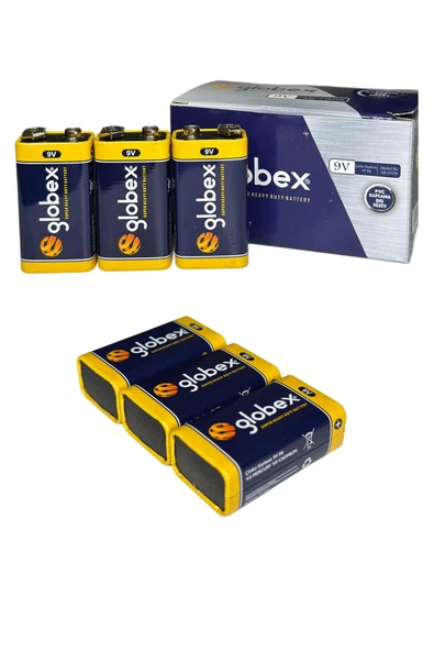 Globex 10 Adet 9 Volt Çinko Karbon Pil