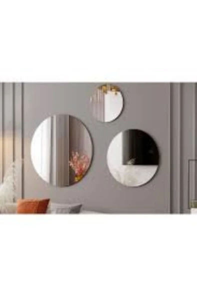 DEKORATİF TASARIM YUVARLAK  AYNA 4 MM CAM KENARLARI RODAJLI 25X25 5 ADET - 2