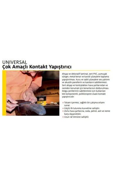 Universal Çok Amaçlı (deri , Kauçuk , Ahşap ) Kontakt Yapıştırıcı 50 gr Tekli Paket - 3