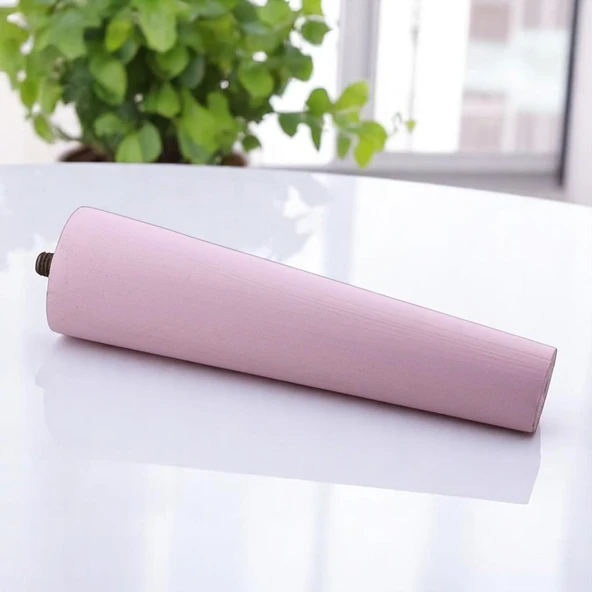 8 Adet Ahşap Ayak 12 Cm Açık Pembe M8 Civatalı Bağlantı Aparatlı Dolap Mobilya Koltuk Kanepe Destek Ayağı Ayakları - Resim 4