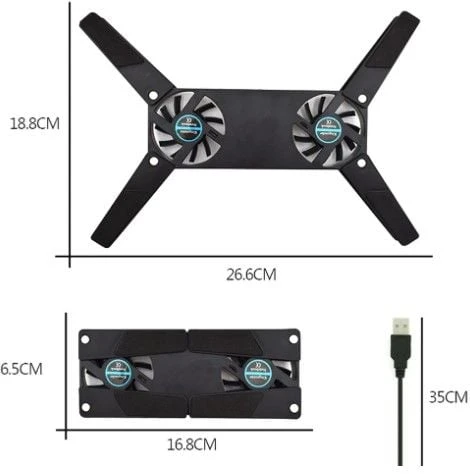 Katlanabilir Laptop Soğutucu 2 fanlı - 4
