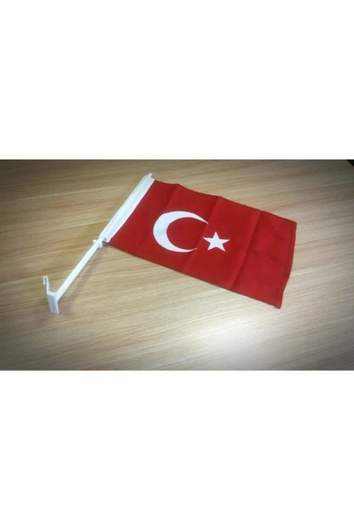 6 Adet Araç Oto Araba Camı Konvoy Bayrak Direği - 30x45 Cm Otomobil Bayrak Direği - 3