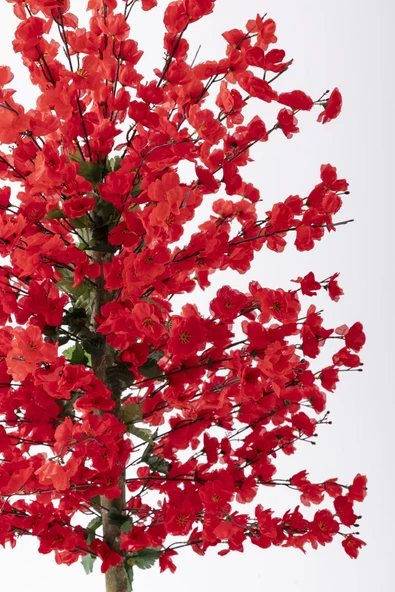 Güleç Yapay Çiçek Yapay Bahar Dalı Ağacı 150 Cm 70 Dal Kırmızı - Resim 2