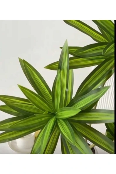 1 adet 3 dallı Yapay Salon Bitkisi İç mekan Dekorasyonu Yeşil Bıtkı - Resim 3
