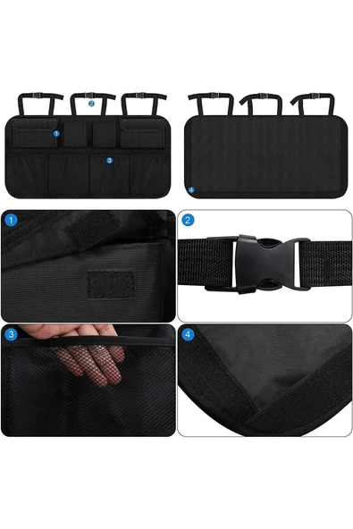 8 Cepli Araba Koltuk Arkası Eşya Düzenleyici Organizer Araç Bagaj Çantası Oto Içi Çanta Aksesuar - 7