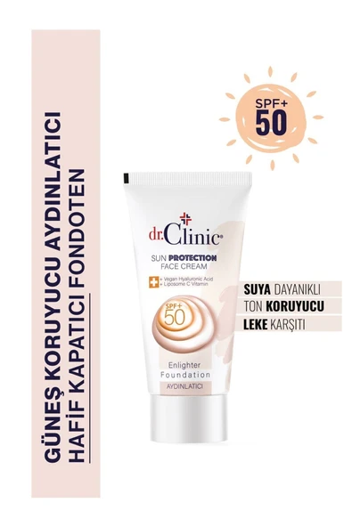 DR. CLİNİC AYDINLATICI GÜNEŞ KORUYUCULU YÜZ KREMİ SPF 50 (50ML)