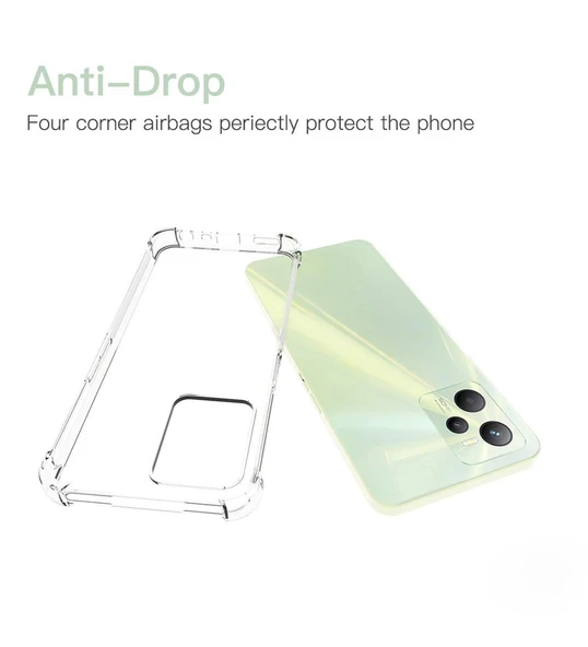 Realme C35 Uyumlu Darbe Önleyici Sararmaya Dayanıklı Airbag Korumalı Ultra Slim TPU Şeffaf Silikon Kılıf - 4