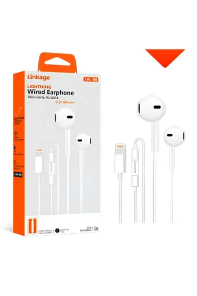 Linkage Kablolu Bluetooth Mikrofonlu Lightning Jack Kulaklık LKL-08 ürün görseli 1
