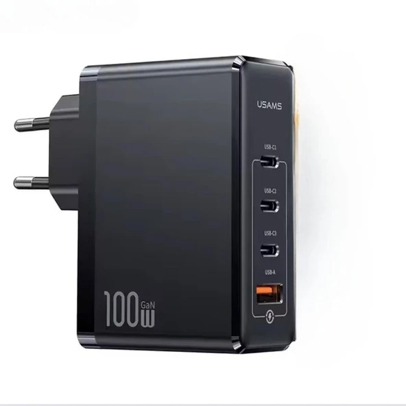 FC24 100W GaN Hızlı Şarj Adaptörü 3xUSB-C 1xUSB-A Girişli PD Destekli Çoklu Şarj Cihazı - 3