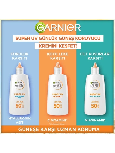 Ambre Solaire Super UV C Vitamini Koyu Leke Karşıtı Fluid Yüz Güneş Kremi SPF50+ 40ML - 3