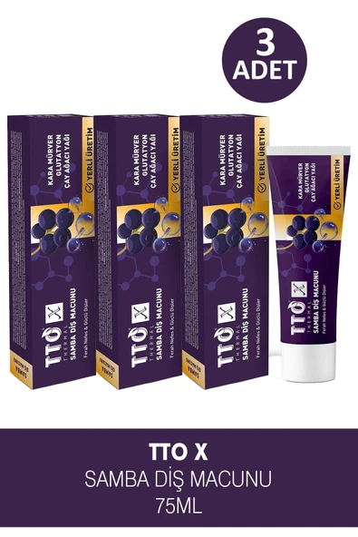 Tto X Kara Mürverli Diş Macunu 75 ml 3 Adet - 1