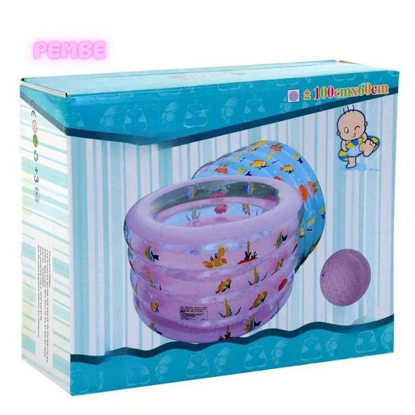 Baby Spa Derin Desenli 4 Boğumlu Şişme Bebek Havuzu 100x60 Cm. - 9