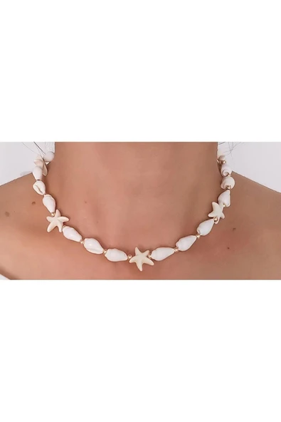 BNGaksesuar Deniz Kabuğu Deniz Kabuklu Doğaltaş Kolye - 2