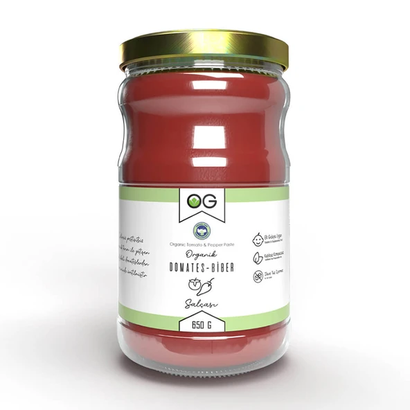 OG Organik Tuzsuz Domates-Biber Salçası 650gr