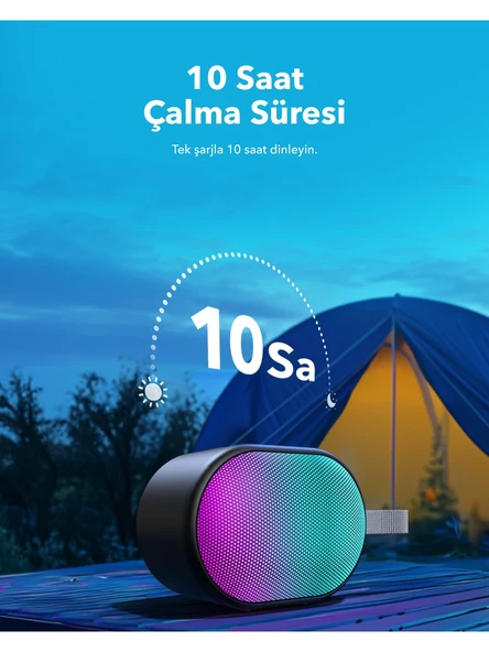 Anker Soundcore Pyro Mini Bluetooth Hoparlör - Çoklu Işık Efektleri - 6W'lık Güçlü Ses - 10 Saat Çalma Süresi - Siyah - A31A0 - 6
