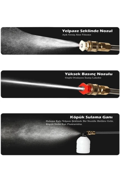 Yüksek Basınçlı Oto Araç Yıkama Sulama Tabancası Makinesi Şarjlı 12000 Mah Akülü Bahçe - 4