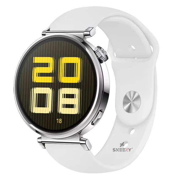 Sneezy Huawei Watch GT5 41mm İle Uyumlu Yumuşak PureLux Soft Silikon Kordon  Beyaz ürün görseli 1
