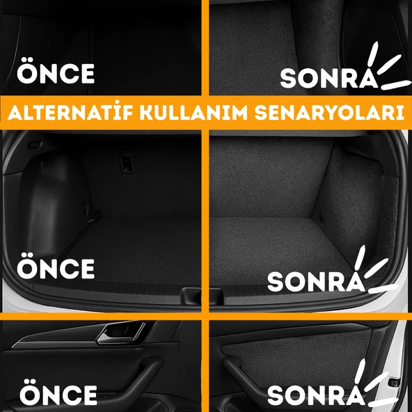 BEYLİNİ Kendinden Yapışkanlı Kapı Kaplaması Keçe Oto Zemin Bagaj Çatı Dayanıklı Uzun Ömürlü Araç Kaplama 3mm - 3